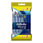 تیغ اصلاح ژیلت آبی دو تیغ ۵ عدد + ۱ هدیه gillette