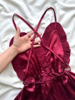 ست لباس خواب ساتن صدفی دانلا - Image 3