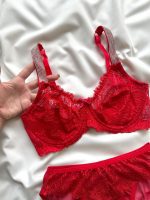 ست لباس زیر توری بند نگین دار دانلا - Image 3