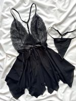 ست لباس خواب عروسکی پشت طرح دار دانلا