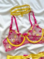 ست لباس زیر 5 تکه فنر دار صورتی دانلا - Image 3