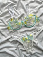 ست لباس زیر تور گیپور فنردار مدل راز ماه دانلا