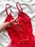 ست لباس خواب پیرهن عروسکی پشت بندی دانلا - Image 2