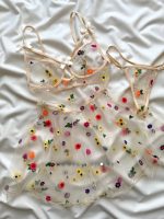 ست لباس خواب شیشه ای گل دار دانلا