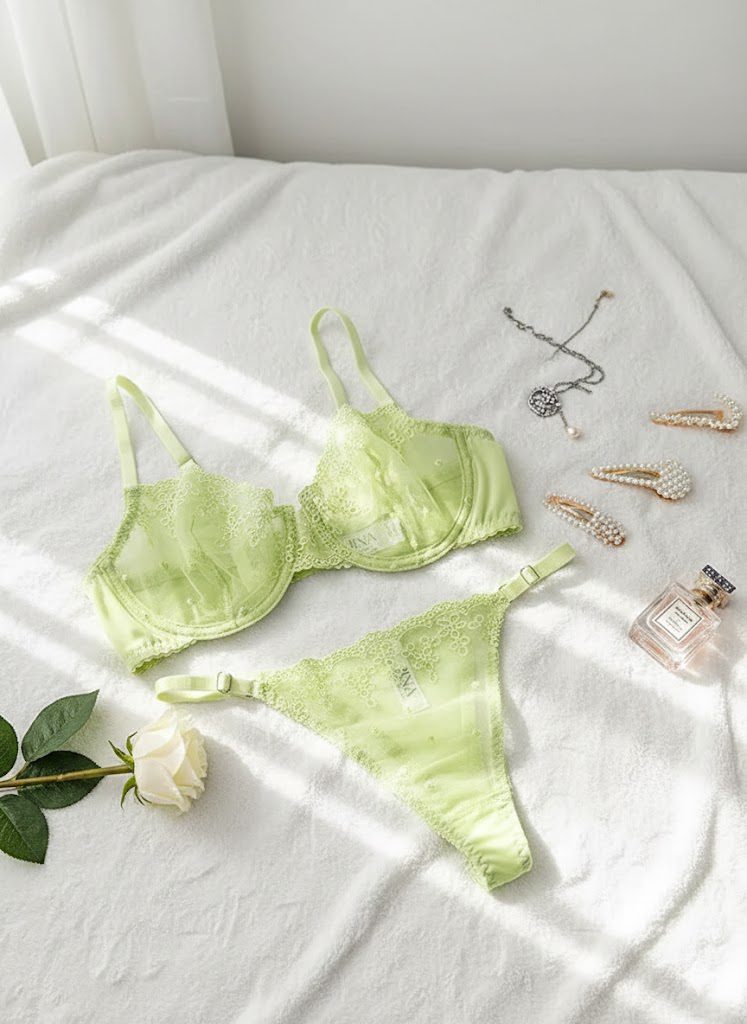 ست شورت و سوتین توری گیپوری فنردار دانلا ست شورت و سوتین توری گیپوری فنردار دانلا