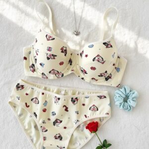 ست شورت و سوتین کاپدار نخی فنردار دانلا