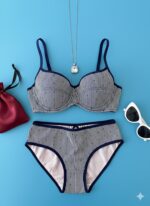 ست شورت و سوتین کاپدار نخی فنردار دانلا