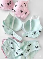 ست شورت و سوتین کاپدار نخی فنردار