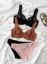 ست شورت و سوتین توری گیپوری فنردار دانلا - Image 2