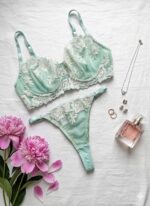 ست گیپوری توری گلبهی سبز فیروزه ای دانلا