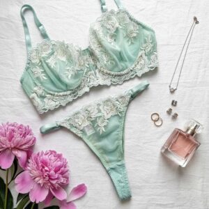 ست گیپوری توری گلبهی سبز فیروزه ای دانلا