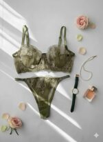 ست شورت و سوتین توری گیپوری فنردار دانلا