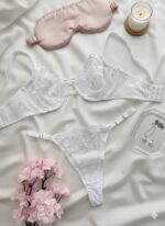 ست شورت و سوتین گیپوری سفید دانلا