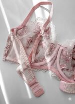 ست شورت و سوتین گیپوری توری صورتی دانلا - Image 4