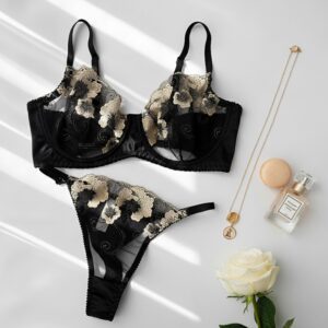 ست گیپوری فنردار دانلا رنگ مشکی طلایی کاپ سی