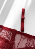 ست لباس زیر گیپوری فنردار ژینا رنگ قرمز کاپ سی دانلا - Image 3