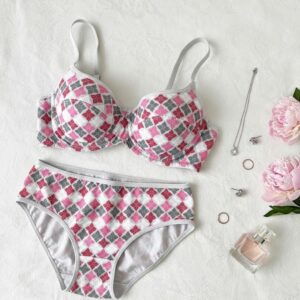 ست شورت و سوتین کاپدار نخی فنردار دانلا