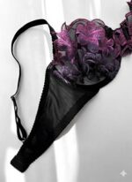 ست شورت و سوتین گیپوری مشکی صورتی دانلا - Image 3