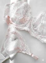 ست شورت و سوتین گیپوری صورتی روشن دانلا - Image 4