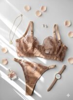 ست شورت و سوتین توری گیپوری فنردار دانلا