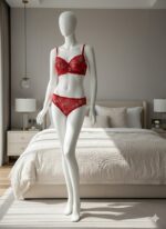 ست گیپور توری گلدوزی شده قرمز گلدوزی شده گل گلی