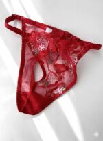 ست گیپور توری گلدوزی شده قرمز گلدوزی شده گل گلی