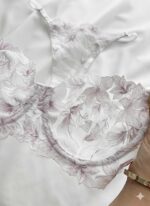 ست شورت و سوتین گیپوری فنردار ژینا رنگ یاسی - Image 3