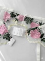 ست شورت و سوتین سه تیکه گیپوری سفید دانلا - Image 3