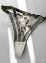 ست شورت و سوتین سه تیکه گیپوری سبز پسته ای دانلا - Image 4