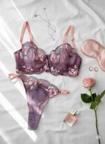 ست گیپوری توری بنفش گلبهی دانلا