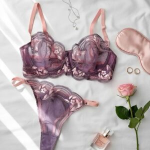 ست گیپوری توری بنفش گلبهی دانلا