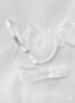 ست لباس زیر گیپوری توری فنردار سفید دانلا - Image 3