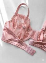 ست لباس زیر گیپوری فنردار دانلا رنگ صورتی کاپ سی دانلا - Image 4