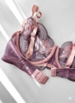 ست شورت و سوتین گیپوری توری بنفش گلبهی دانلا - Image 4