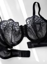 ست لباس زیر توری گیپوری گلدار دانلا - Image 3