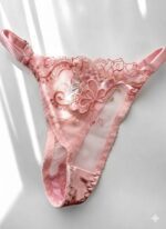 ست لباس زیر گیپوری فنردار دانلا رنگ صورتی کاپ سی دانلا - Image 3