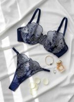 ست شورت و سوتین گیپوری سرمه ای دانلا