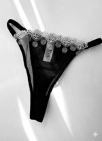 ست شورت و سوتین  گیپور توری مشکی دانلا - Image 4