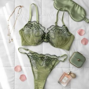 ست گیپوری فنردار دانلا رنگ سبز کاپ سی