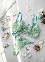 ست گیپوری توری سبز و فیروزه دانلا