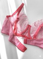 ست لباس زیر گیپوری توری گلبهی صورتی دانلا - Image 3