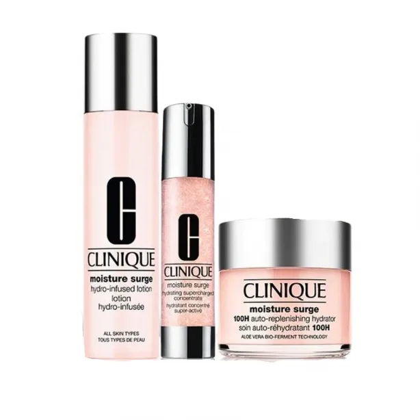 moisture_surge_dewy_for_days_face_care_set ست آبرسان و مرطوب کننده مویسچر سرج کلینیک Moisture Surge - Image 1