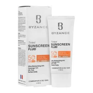 فلوئید ضد آفتاب رنگی SPF50 پوست چرب و مختلط بیزانس