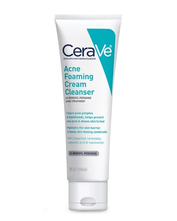 Acne Foaming Cream Cleanser Tube FRONT 700x875 v2