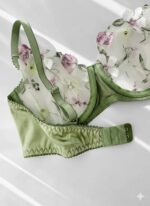 ست شورت و سوتین گیپوری فنردار سبز کاپ C