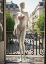 ست شورت و سوتین گیپوری فنردار صورتی