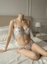 ست گیپوری توری فنردار سفید گلبهی دانلا