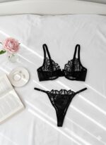 ست شورت و سوتین گیپوری مشکی دانلا