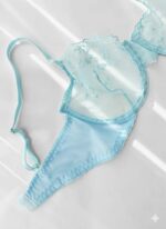 ست شورت و سوتین گیپوری فنردار آبی آسمانی کاپ C دانلا - Image 4