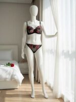 ست گیپوری فنردار مشکی قرمز دانلا کاپ سی